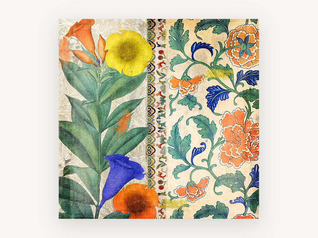 Garden Tango Panels, floral canvas wall art print, front view