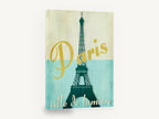 Paris Ville de Lumière, paris eiffel tower vintage travel poster, city canvas wall art print ready to hang