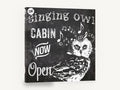 Singing Owl Cabin, chalkboard owl typography sign, animal canvas wall art print ready to hang