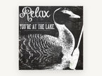 Lake Duck Chalkboard, black and white lake duck typography, landscape canvas wall art print, front view