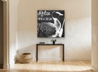 Lake Duck Chalkboard landscape canvas print on the wall of a hallway