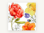 Poppy Red Garden Rhapsody, floral canvas wall art print, front view