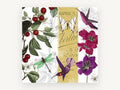 Cherries and Hummingbirds, floral canvas wall art print, front view
