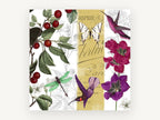 Cherries and Hummingbirds, floral canvas wall art print, front view