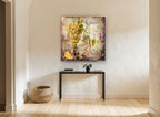 Chablis Grapes and Glass kitchen canvas print on the wall of a hallway