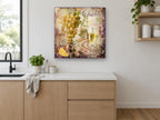 Chablis Grapes and Glass kitchen canvas print on the wall of a kitchen
