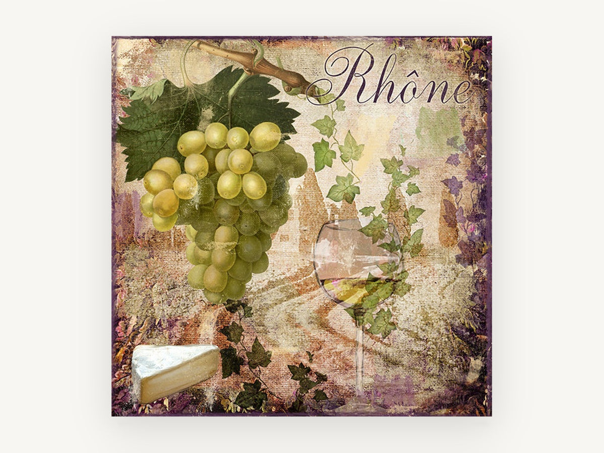 Rhône Green Grapes, kitchen canvas wall art print, front view
