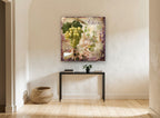 Rhône Green Grapes kitchen canvas print on the wall of a hallway