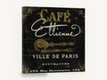 Café Etienne Paris, vintage paris café typography sign, stretched canvas wall art print ready to hang