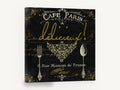 Café Paris Délicieux, vintage café paris typography, stretched canvas wall art print ready to hang