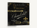 Nouvelle Cuisine Chambertin, vintage french cuisine typography, stretched canvas wall art print ready to hang