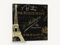 Bistro Parisienne Noir, vintage paris bistro eiffel tower sign, stretched canvas wall art print ready to hang
