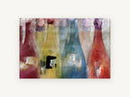 Four Bottle Spectrum, kitchen canvas wall art print, front view