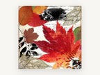 Autumn Maple Script, floral canvas wall art print, front view