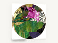 Magenta Bloom Glasswork, pink flower stained glass botanical, floral canvas wall art print ready to hang
