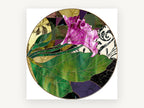 Magenta Bloom Glasswork, floral canvas wall art print, front view