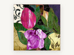 Stained Glass Tulip and Rose, floral canvas wall art print, front view