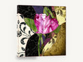 Pink Tulip Glass, pink tulip stained glass floral, floral canvas wall art print ready to hang