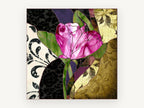 Pink Tulip Glass, floral canvas wall art print, front view