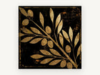 Gilded Olive Branch, floral canvas wall art print, front view