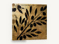 Olive Branch Gilt Silhouette, black olive branch gold silhouette, floral canvas wall art print ready to hang