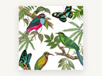 Birds and Butterflies Aloft, floral canvas wall art print, front view