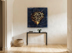 Tiger Shell Atlantic Chart vintage canvas print on the wall of a hallway