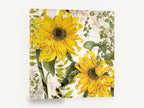 Sunflowers on Cracked Cream, yellow sunflowers ivy floral, floral canvas wall art print ready to hang