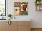 Vineyard Patchwork Red kitchen canvas print on the wall of a kitchen