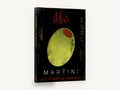 Olive Martini Noir, green olive martini cocktail poster, kitchen canvas wall art print ready to hang
