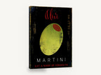 Olive Martini Noir, green olive martini cocktail poster, kitchen canvas wall art print ready to hang