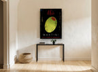Olive Martini Noir kitchen canvas print on the wall of a hallway