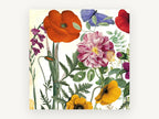 Spring Poppy Collage, floral canvas wall art print, front view