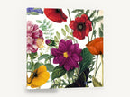 Poppy and Dahlia Garden, poppies dahlia butterfly botanical collage, floral canvas wall art print ready to hang