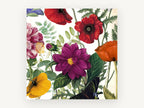 Poppy and Dahlia Garden, floral canvas wall art print, front view