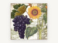 Sunflower and Grape Harvest, floral canvas wall art print, front view