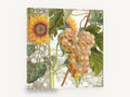 Sunflower and Grape Harvest, sunflower and grape cluster botanical collage, floral canvas wall art print ready to hang