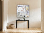 Seaside Bathtub Retreat coastal canvas print on the wall of a hallway