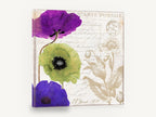 Poppy Carte Postale, vintage poppy carte postale floral, stretched canvas wall art print ready to hang