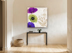 Poppy Carte Postale vintage canvas print on the wall of a hallway