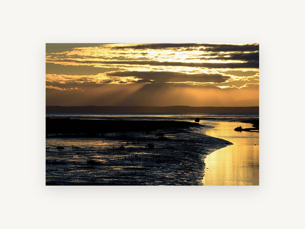 Golden Tidal Flats, coastal canvas wall art print, front view