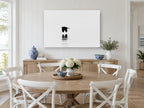 Heron Skimming Still Water floral canvas print on the wall of a Hamptons dining room
