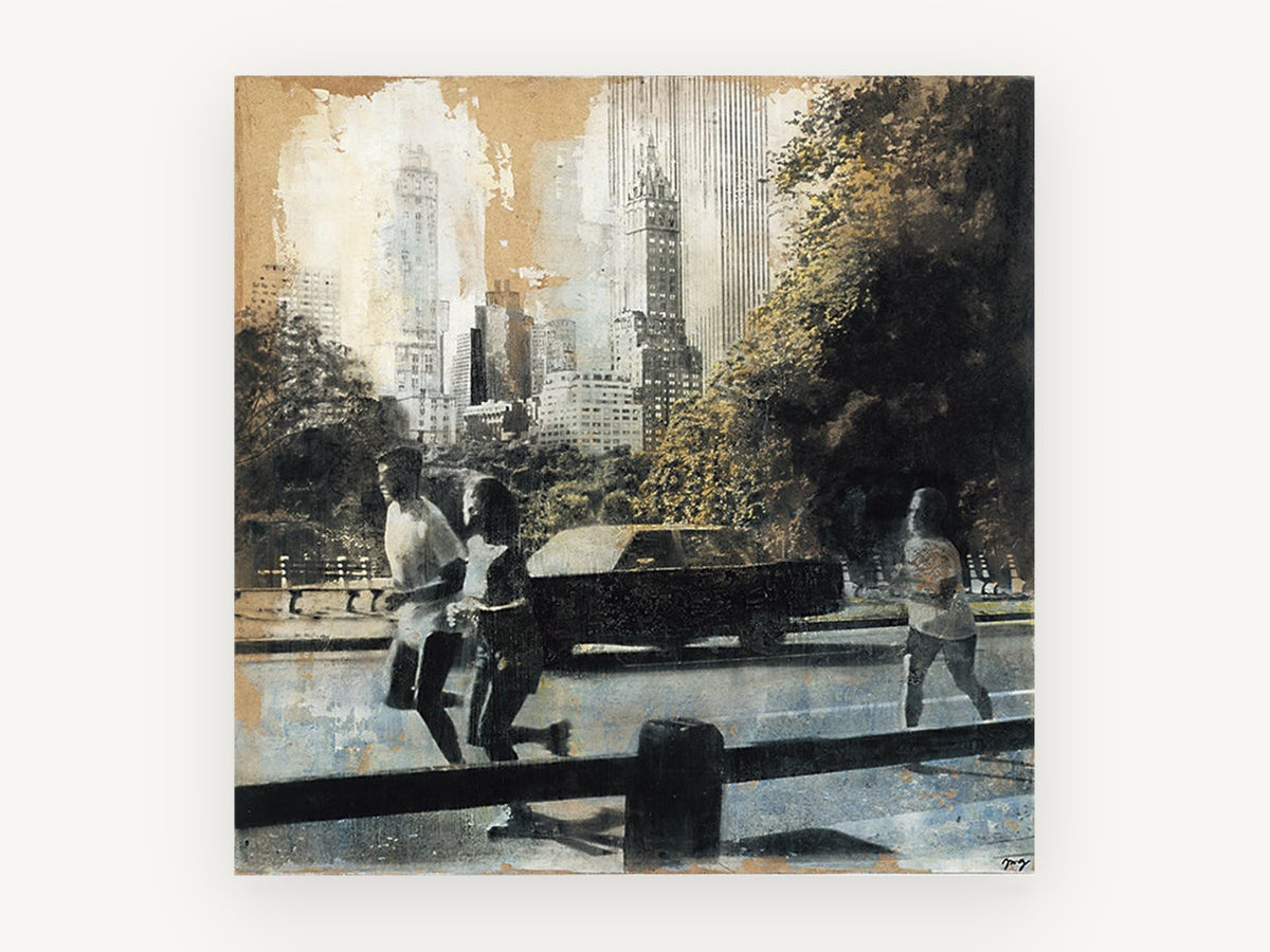 Park Drive Runners, vintage canvas wall art print, front view