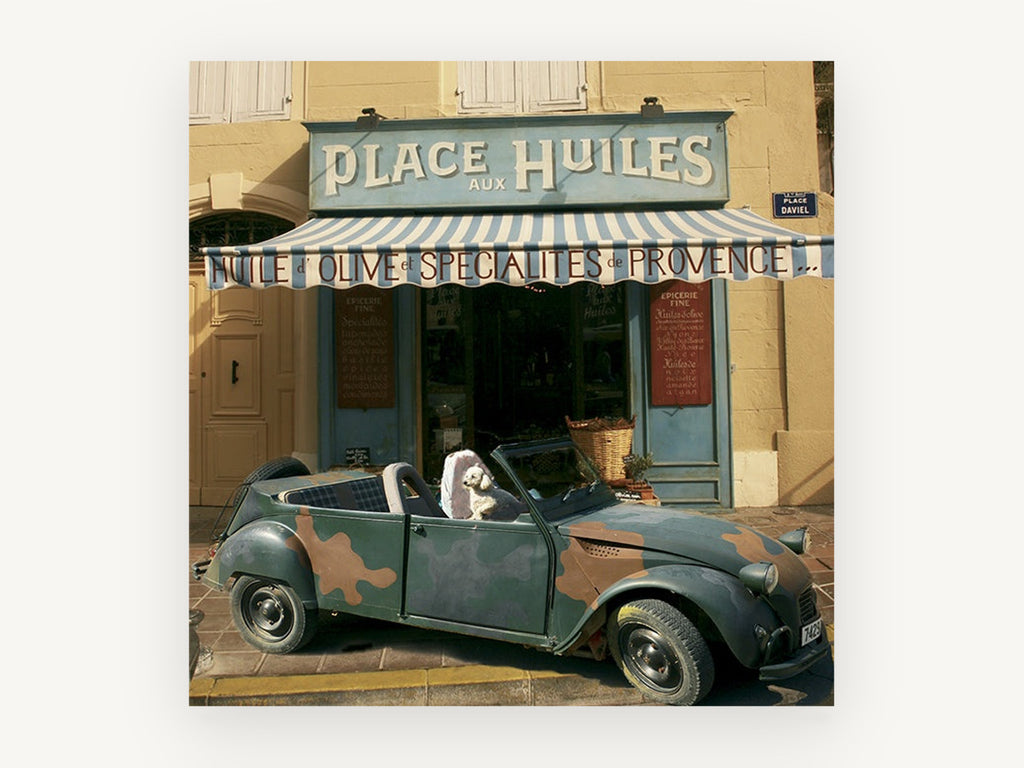 Place aux Huiles, vintage canvas wall art print, front view