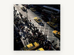 Crosswalk Rush Hour, new york yellow cabs crosswalk photograph, city canvas wall art print, front view