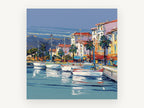 Harbour Palms Moorings, coastal canvas wall art print, front view