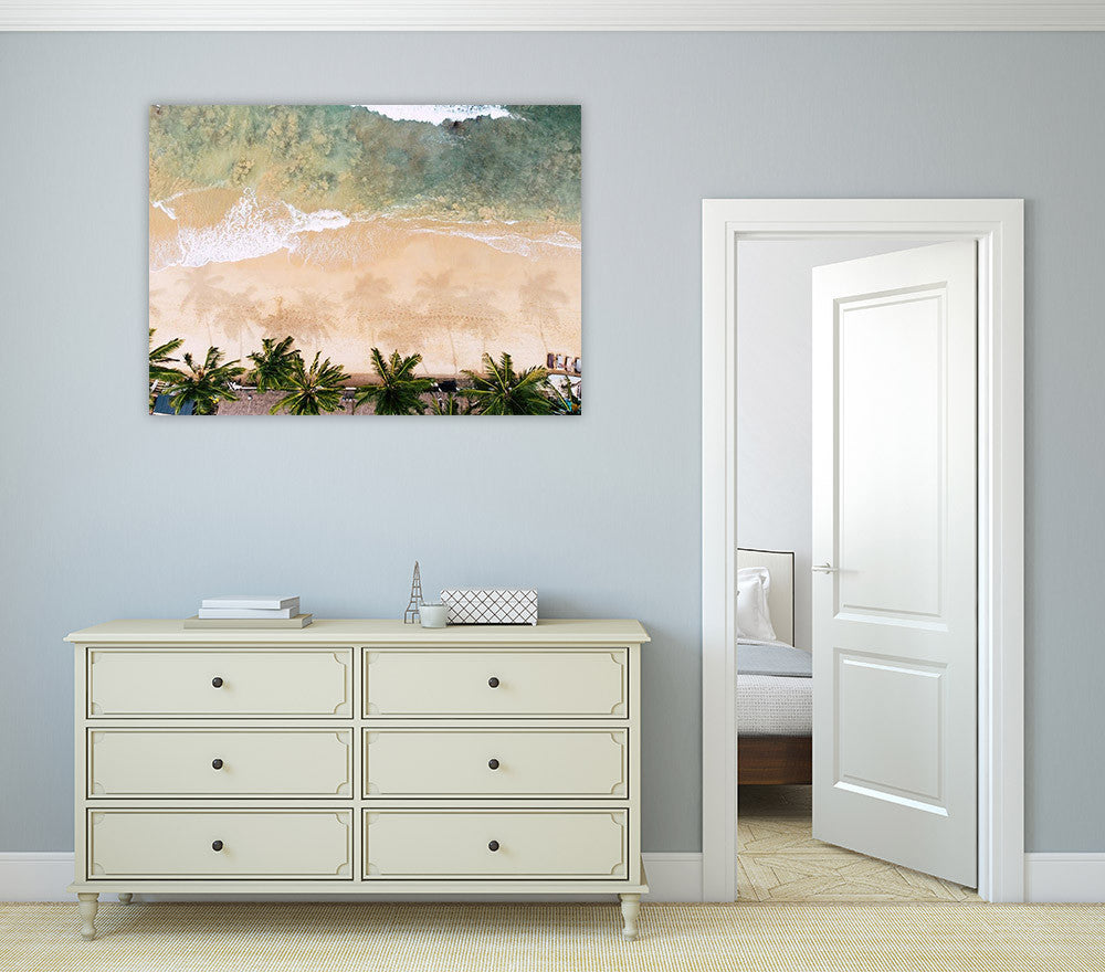Caribbean Beach Wall Art Print on the wall