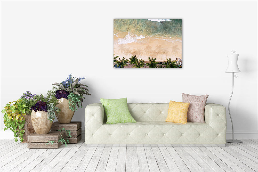Caribbean Beach Wall Art Print on the wall