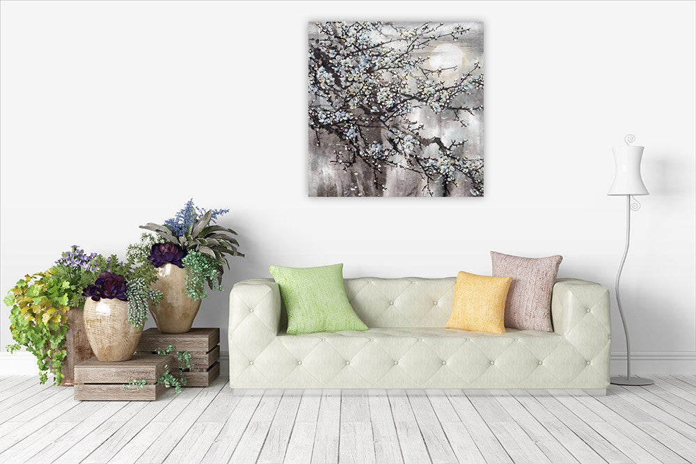 Cherry Blossom Wall Art Print on the wall