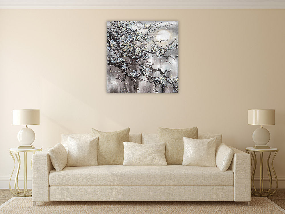 Cherry Blossom Wall Art Print on the wall
